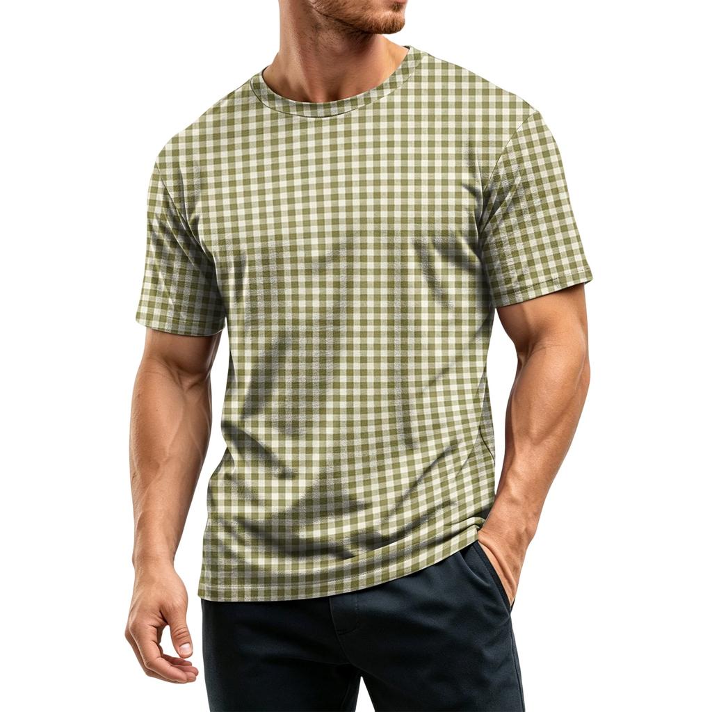T-shirt da uomo a maniche corte con scollo rotondo ad asciugatura rapida, Maglietta in rete leggera e traspirante, Top con stampa per festival