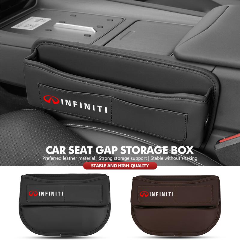 Car Seat Gap Box Leather Stowing Tidy Interior Accessories For Infiniti Q50 FX35 Q30 G37 Q70 QX70 G35 Q60 QX50 QX60 QX80 JX35 UU555