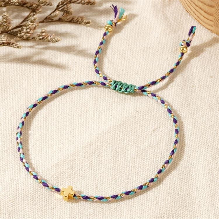 Bohemian Inspire Cotton Rope Crosses Bracelet Adjustable Designs Jewelry Accessory for Trendy Adults Everyday Wear