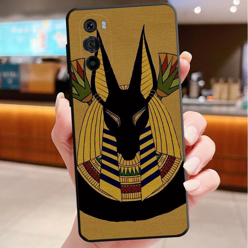 Phone Case For Motorola Edge 60 50 40 Pro 60 50 40 30 Ultra Neo Fusion Moto G Stylus G Egypt Pharaoh Cat Anubis