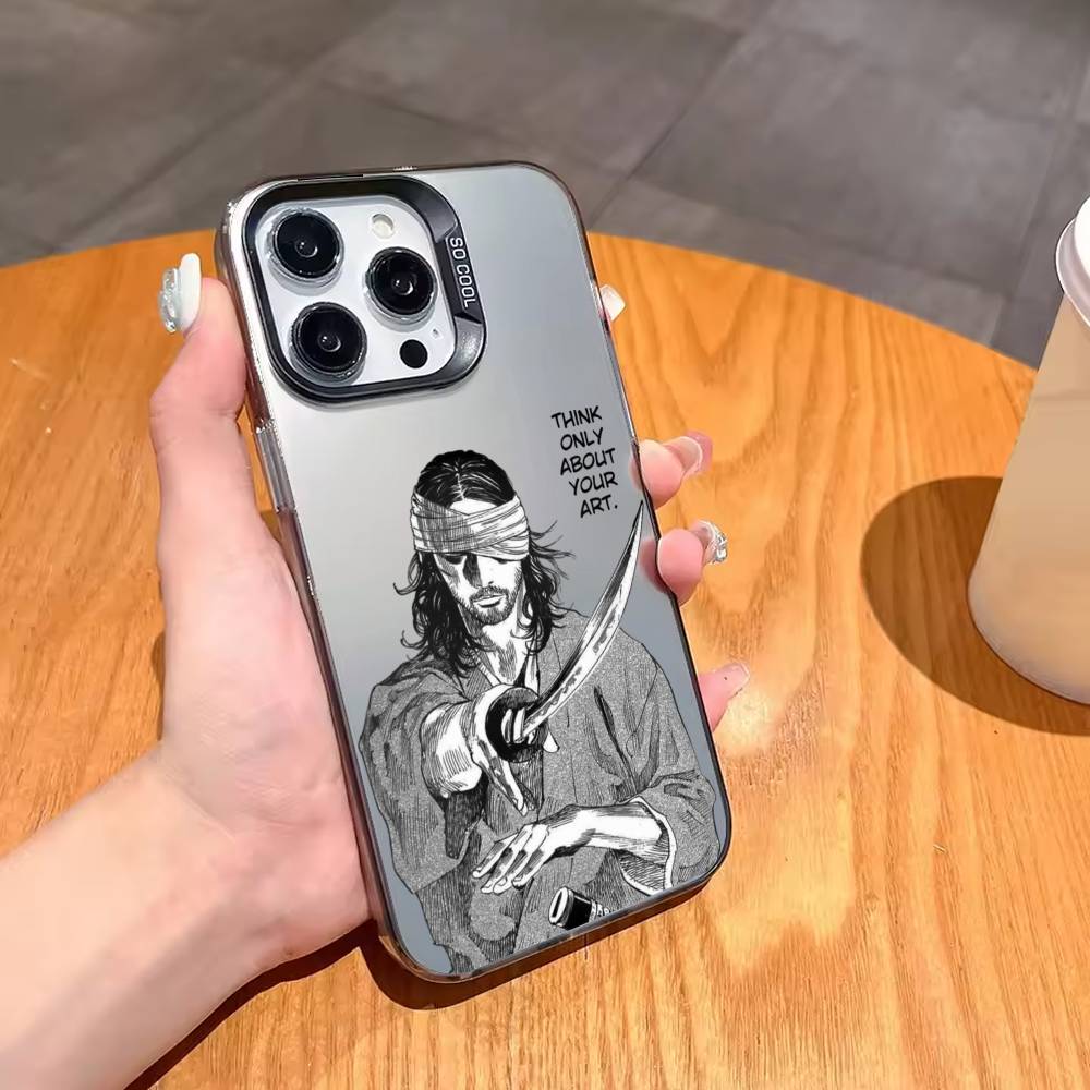 Classic V-Vagabond S-Samurai Phone Case For iPhone17,16,15,14,13,12,11,Pro,MAX Gray Matte Silicone Black Cover iPhone14ProMax
