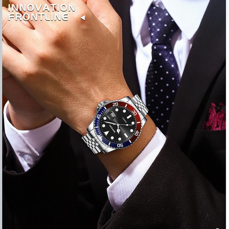 SANDA New Men's Quartz Watch Waterproof Calendar Display Day Glow In The Dark Simple Personalized Men's Watch