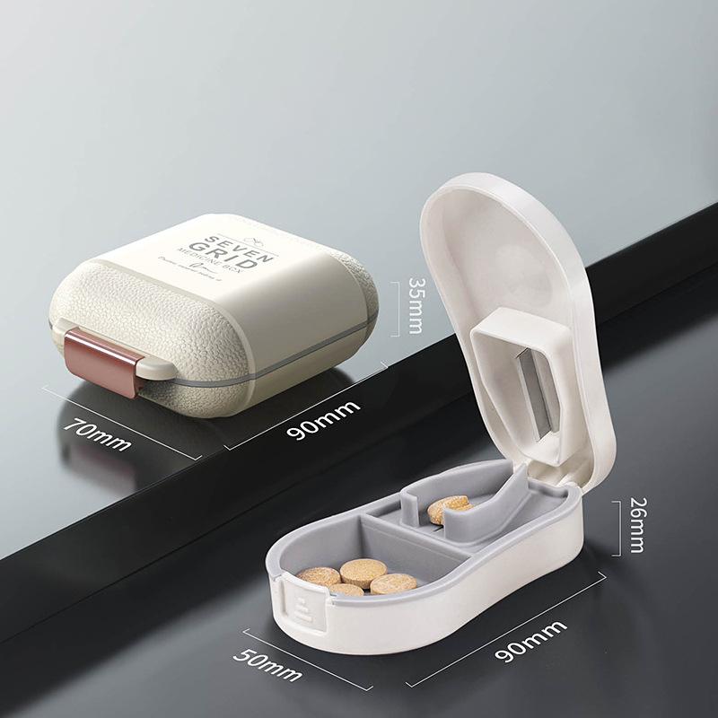 Tragbare kleine Medikamentenbox Feuchtigkeitsgeschützt Versiegelt Klappdeckel-Design Wasserdichtes Design Vitamin- und Medikamentenaufbewahrungsbox