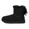 UGG Classic Double Bow Mini Warm Comfortable Casual Short Snow Boots Women Boots Black 1127130-BLK