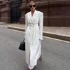 2025 Summer New Cross-border European and American Casual Workplace Elegant Long Trench Coat with Buttons, Elegant Goddess Long Sleeve and Long Pants