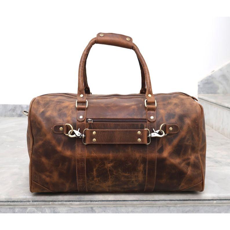 Leather Duffel Bag for Travel Buffalo Leather Weekender Outdoor Duffle Bag Carry On Holdall Groomsmen Best Man Wedding Gifts