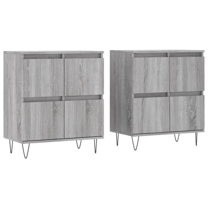 VidaXL Buffets 2 Pcs Sonoma Grey Engineered Wood 3190179
