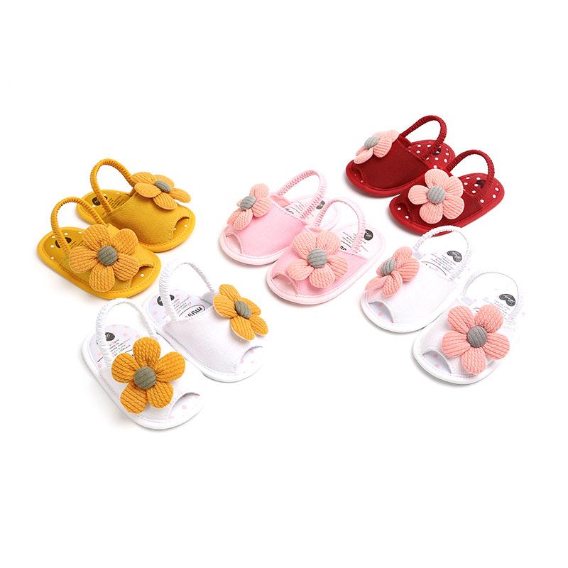 Cute Flower Baby Girls Sandals Summer Soft Soled Newborn Floor Shoes Indoor Non-slip Lightweight Toddler Girl Sandals Shoes
