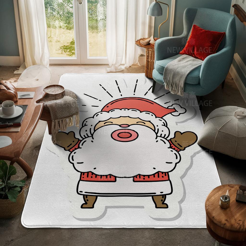 House Entrance Carpet Home Door Mat Living Room Bath Foot Bathroom Non-slip Water Absorption Rugs Bath Merry Christmas Winter