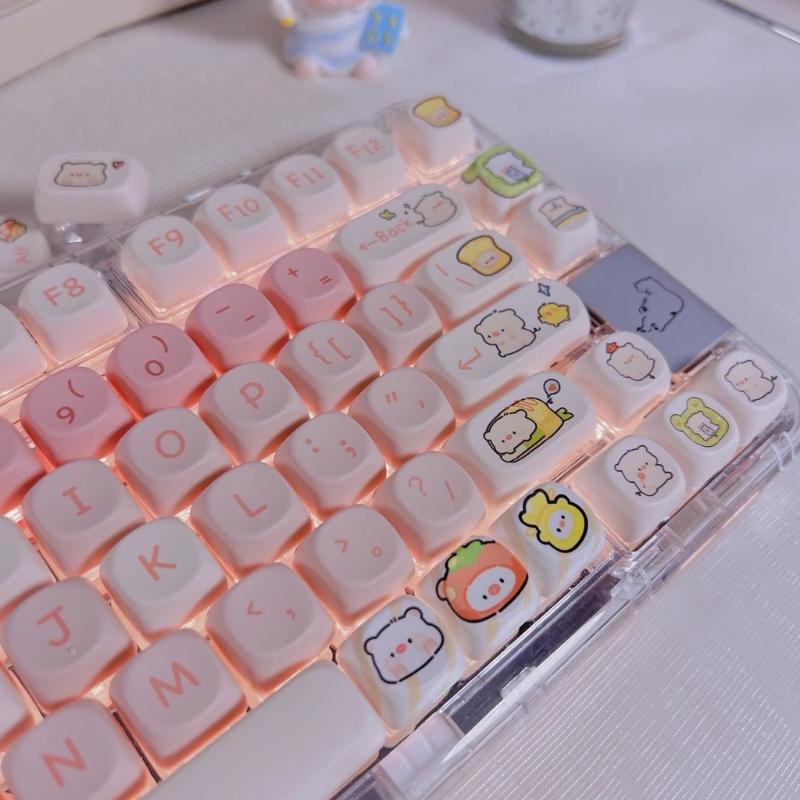 118 Tasten Pinkes Schwein Tastenkappen PBT Farbsublimation MOA Profil für Schalter Passend für 61/64/68/87/96/104/108 Tastatur Tastenkappen
