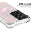 Kompatybilny z etui Galaxy S21 Ultra, Przezroczyste etui z brokatem, Płynny piasek, Wstrząsoodporne, Ochronne, Iskrzące, Silikonowe, Miękkie etui TPU dla Samsunga