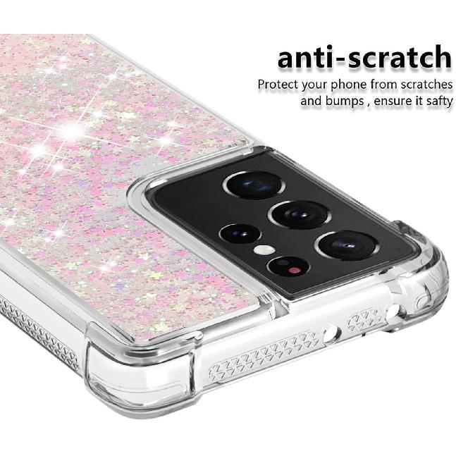 

Совместим с чехлом для Galaxy S21 Ultra, Прозрачный чехол с блестками, Плавающий зыбучий песок, Противоударный защитный блестящий силиконовый мягкий чехол из ТПУ для Samsung Love-1