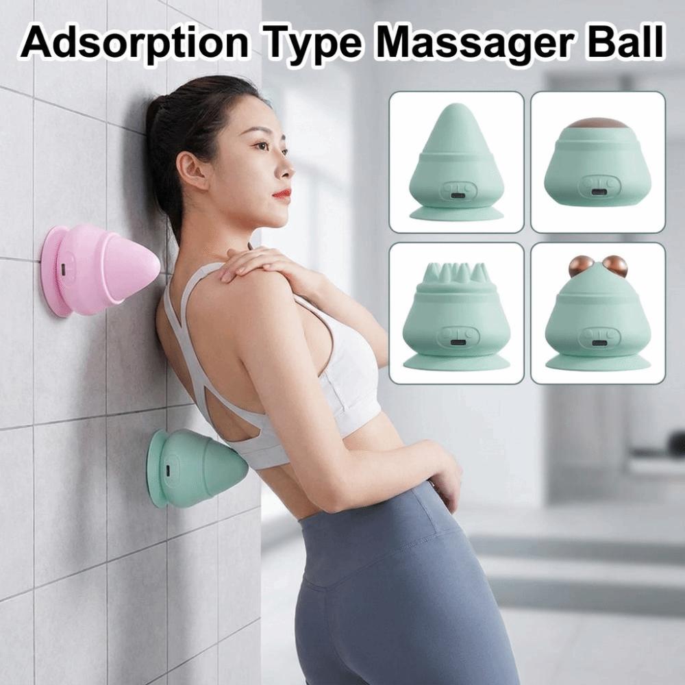 Hot Compress Adsorption Type Massager Ball Vibrate Yoga Fascia Ball Silicone Massage Cone Home Use