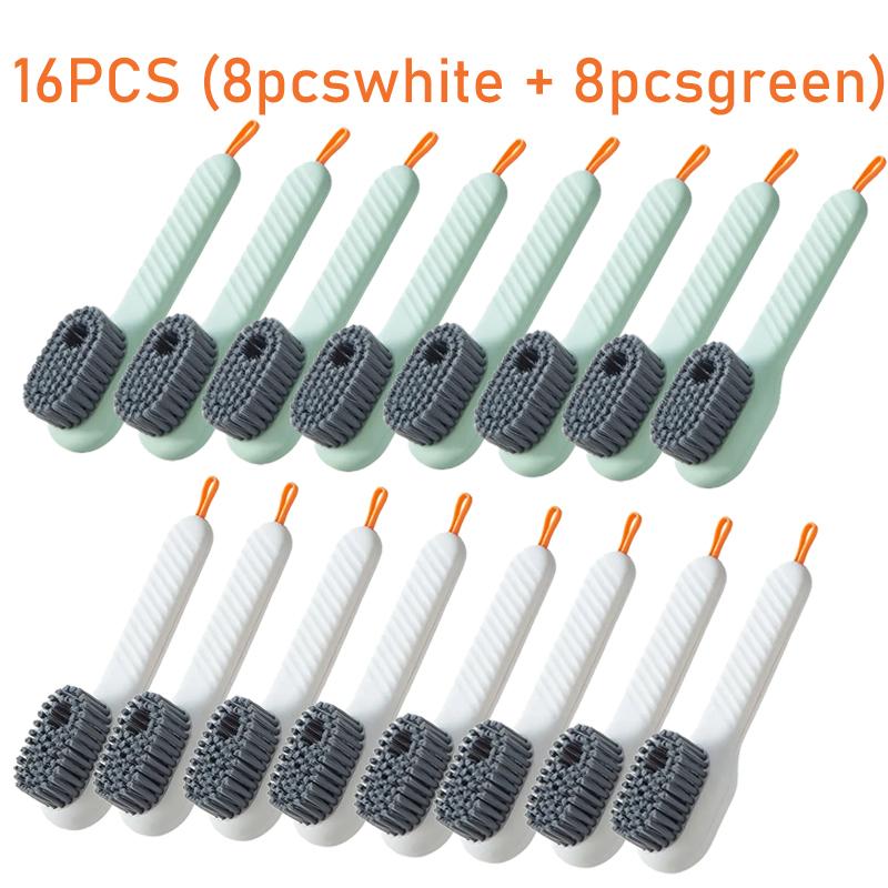 16-1PCS Escova de Limpeza Multifuncional para Sapatos Macia Automática Líquida Escova para Sapatos Cabo Longo Escova para Sabão de Roupa Com Gancho Ferramenta de Limpeza