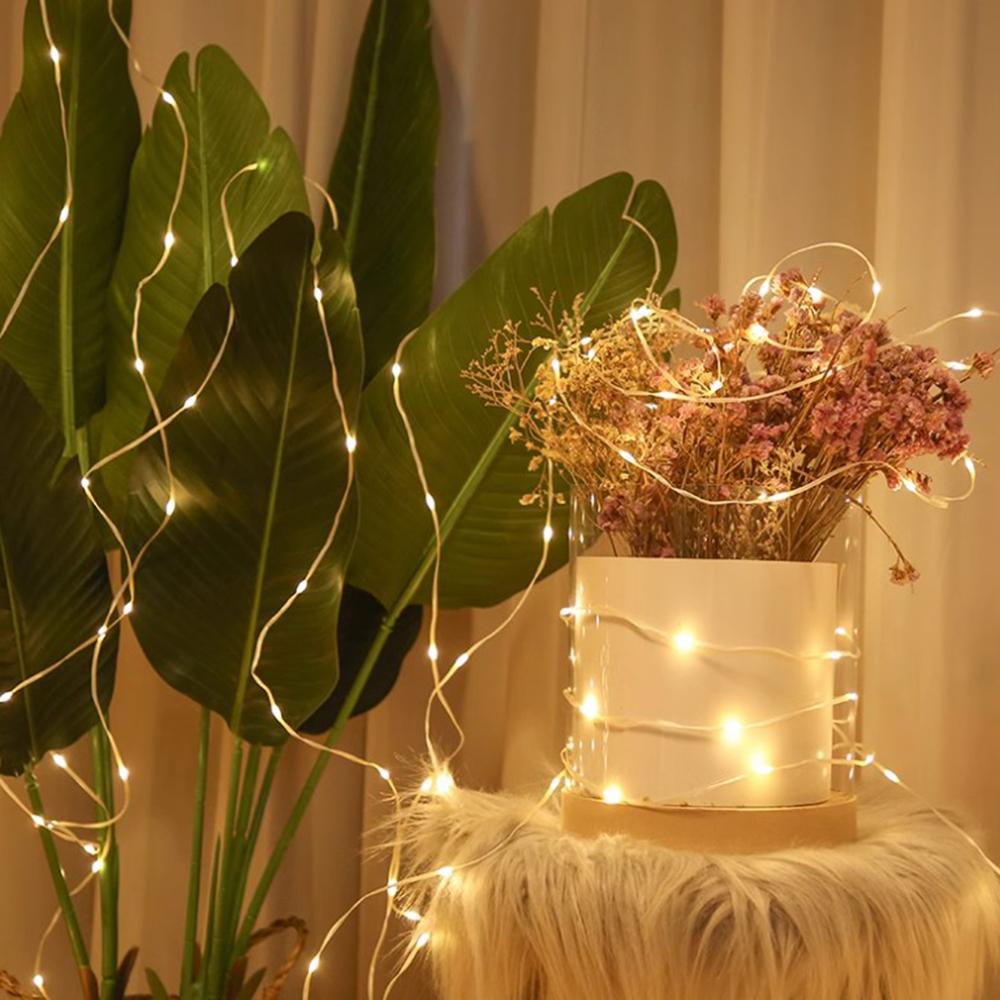 LED String Lighs Battery USB Powered Outdoor Copper Wire Fairy Lights Christmas Garland For New Year Party Home Wedding Garden Decoration