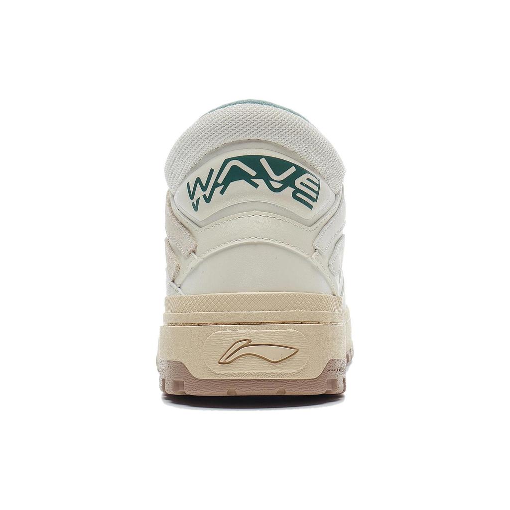 Li Ning Wave MID Versatile Vintage Skateboard Shoes Slip Resistant Abrasion Resistant Mid Top Skateboard Shoes Women's AGCT224-1