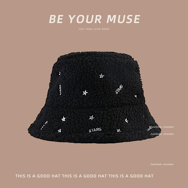 

The new lamb plush hat Korean version of the versatile student shows a small face Japanese basin hat tide M（56-58cm）