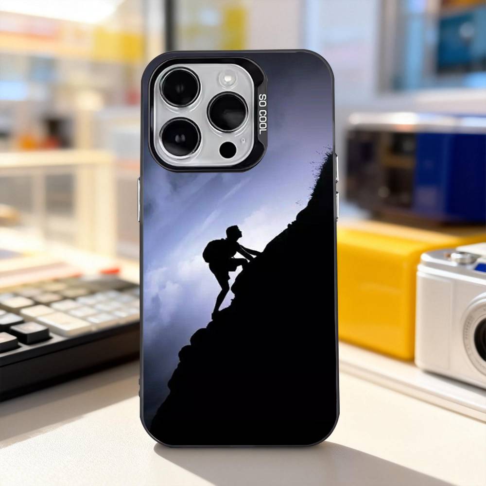 Rock Climbing Wall Cool Phone Case For iPhone 17,16,15,14,13,12,11,Pro,XS,Max,Plus,Mini,SE4,E IMD Matte Black