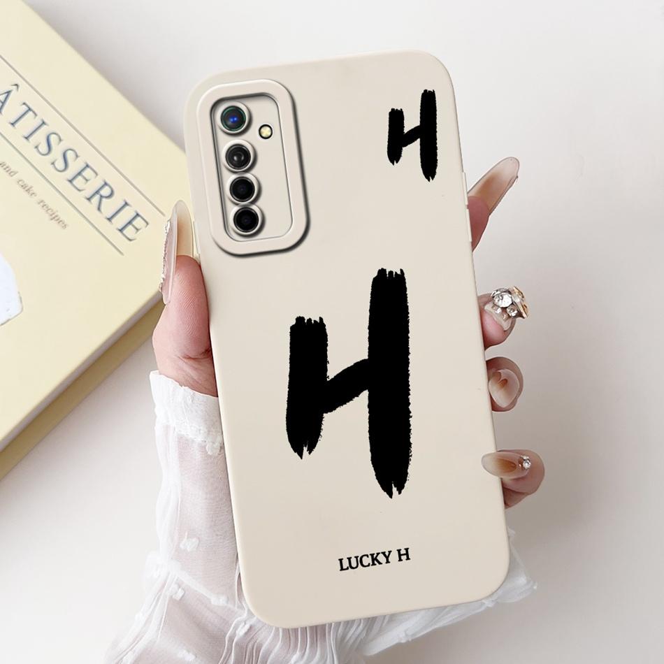 For Realme X2 XT Lucky Initial Letter Phone Case For Realme XT X2 Soft Silicone Shockproof Cases