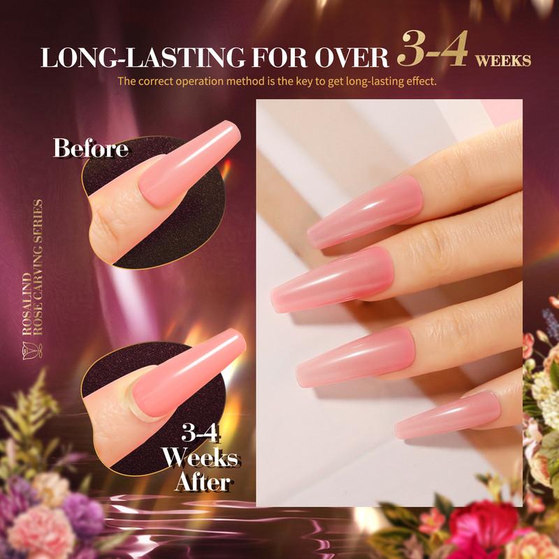 ROSALIND 8pcs Gel Nail Polish Set Gel Varnishes Kits Nail Polishes Hybrid Semi Permanent UV/Led Cure Box Kits for Nail Art Design