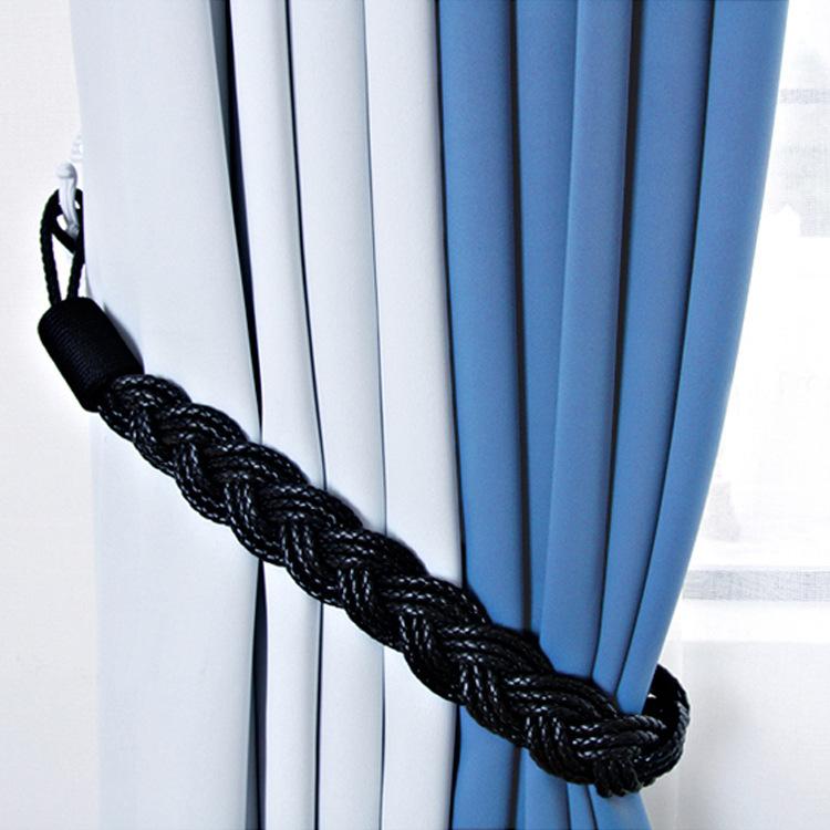 American Simple Solid Color Splicing Physical Shading High-Precision Curtain Fabric Finished Product Custom Bedroom Living Room