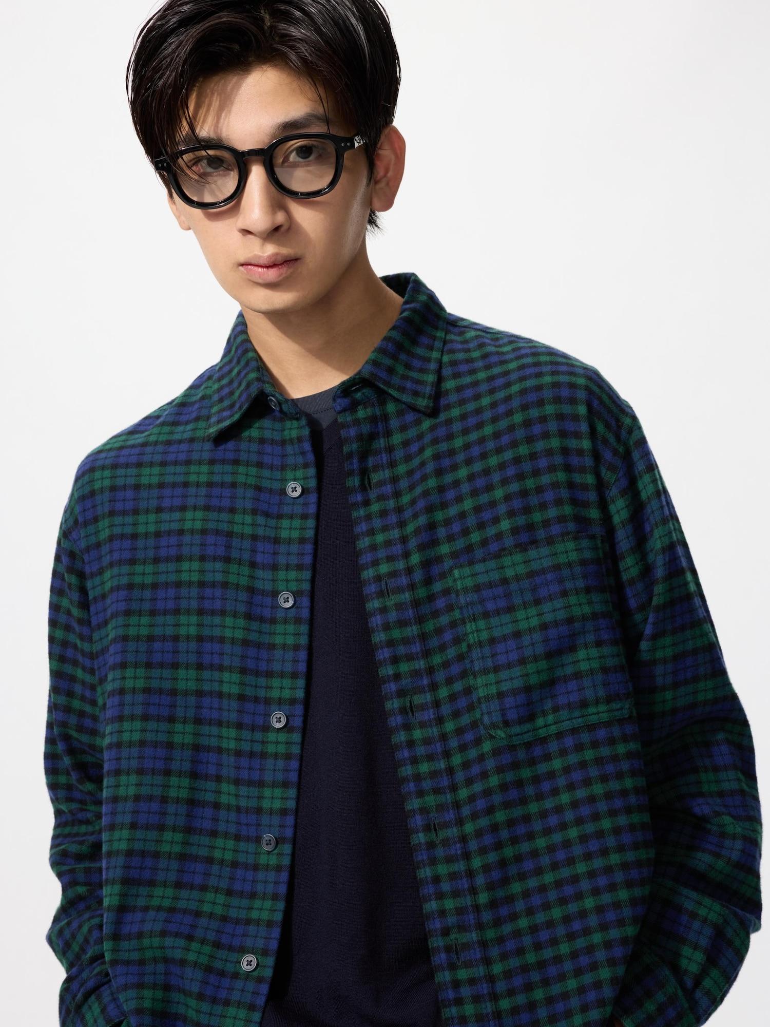 

Uniqlo Фланелевая рубашка в клетку с длинным рукавом O 68 BLUE/UNISEX 4XL