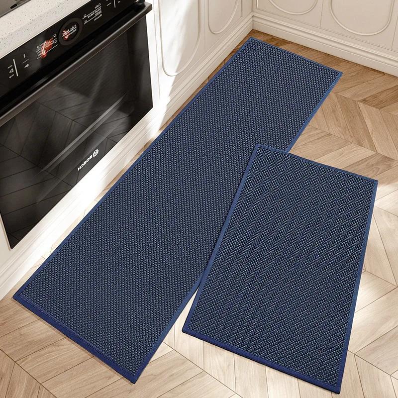 Polyester Kitchen Mat, Anti-fouling and Oil-proof Kitchen Rug, Water-absorbent, Breathable, Thickened and Non-slip Floor Mats