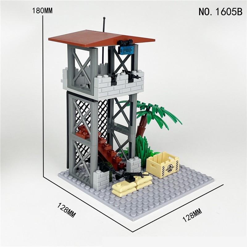 Non-Toxic Moc City Military Guard Tower Building Blocks Field Command Post Bricks Toys For Children Christmas Birthday Gifts