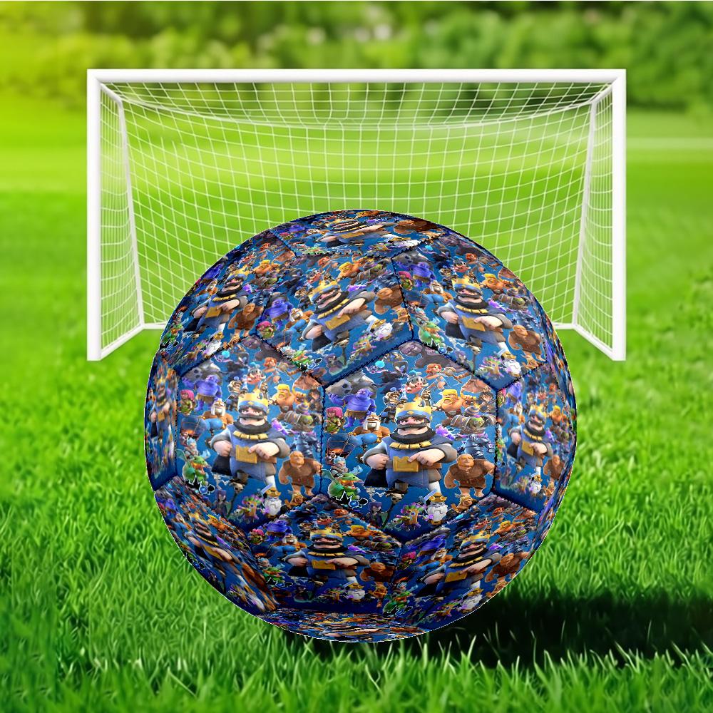 Clash Royale Heroes Collage Soccer Ball Size 5 Soccer Ball, Machine-stitched, Soft and Comfortable, Suitable for Training and Matches Fan Gift