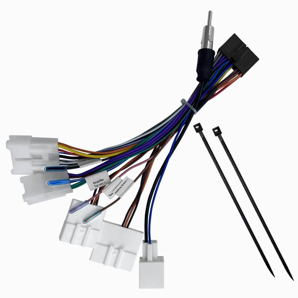 LONNIK audio wiring harness for Toyota and Daihatsu Includes car antenna and steering wheel audio control 10P/6P vehicles. adapter.
