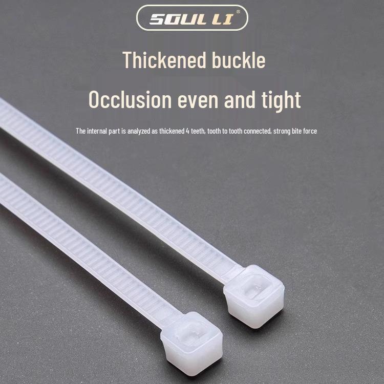 

Nylon Self-Locking Cable Ties: Strong, Durable, Multi-Specification 5.2x200mm White 250 Pieces