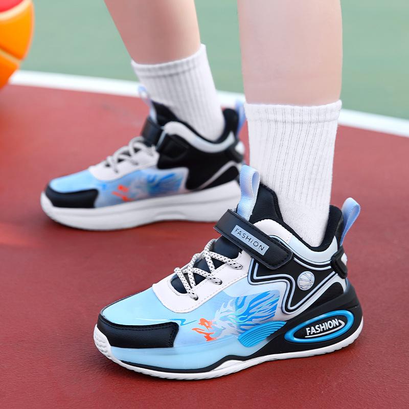 Children's Shoes Little Boys Basketball Shoes 2025 New Four-season Wear-resistant and Non-slip Sports Shoes Boys' Actual Combat Sneakers