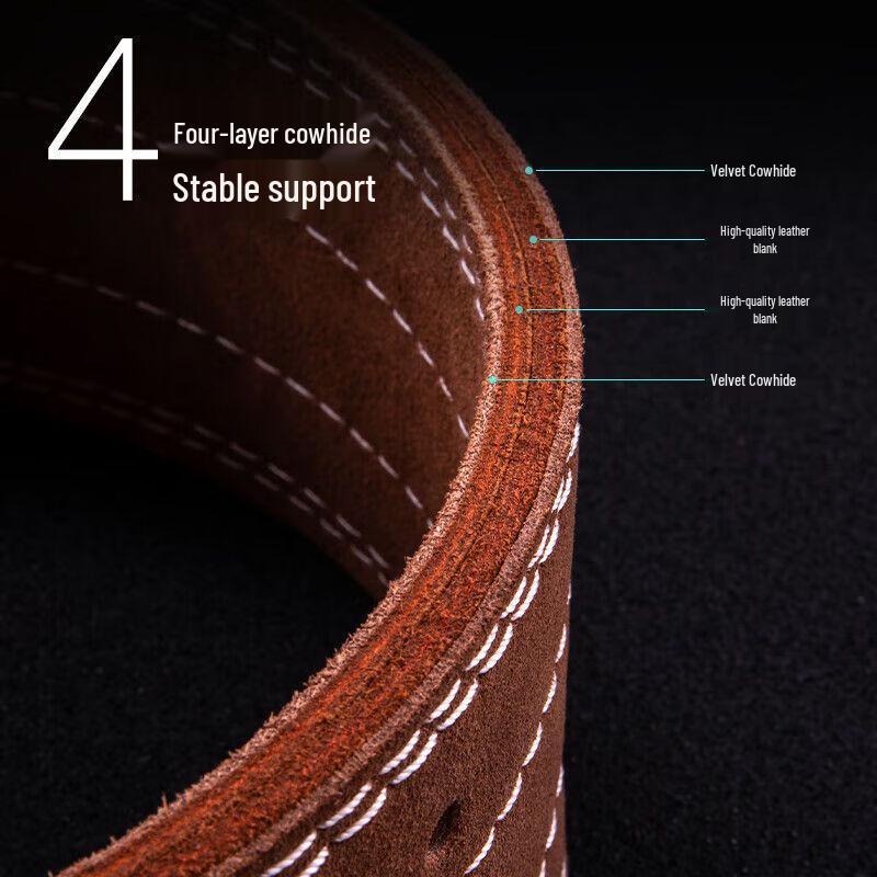 Qiuqiao Professional Powerlifting & Weightlifting Cowhide Waist Support Belt