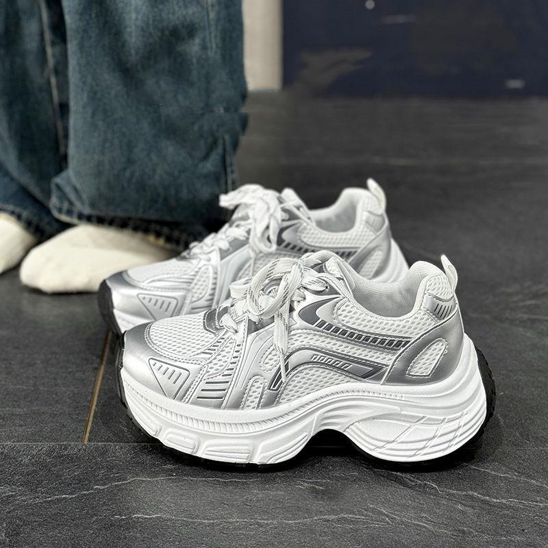 Veelzijdige casual sportschoenen met dikke zool en hoogteverhoging, lente en zomer nieuw, niche, comfortabel, Forrest Gump zachtzool damesschoenen