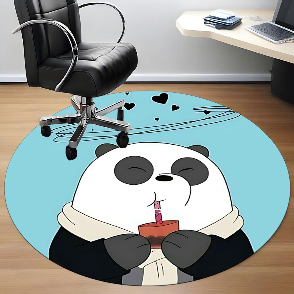 1pc We Bare Bears Office Round Area Rug, Under Office Chairs Bedroom Living Room Home Decor, Room Deco, Available In Various Sizes