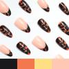 New manicure nail film European and American Spice Girls style leopard print smudge design French short almond nail wearing armor