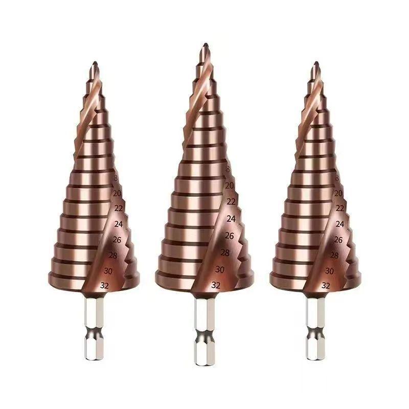 Burghiu Pagoda din oțel inoxidabil cobalt: Burghiu Treaptă Multifuncțional pentru Metal, Lemn și Plastic