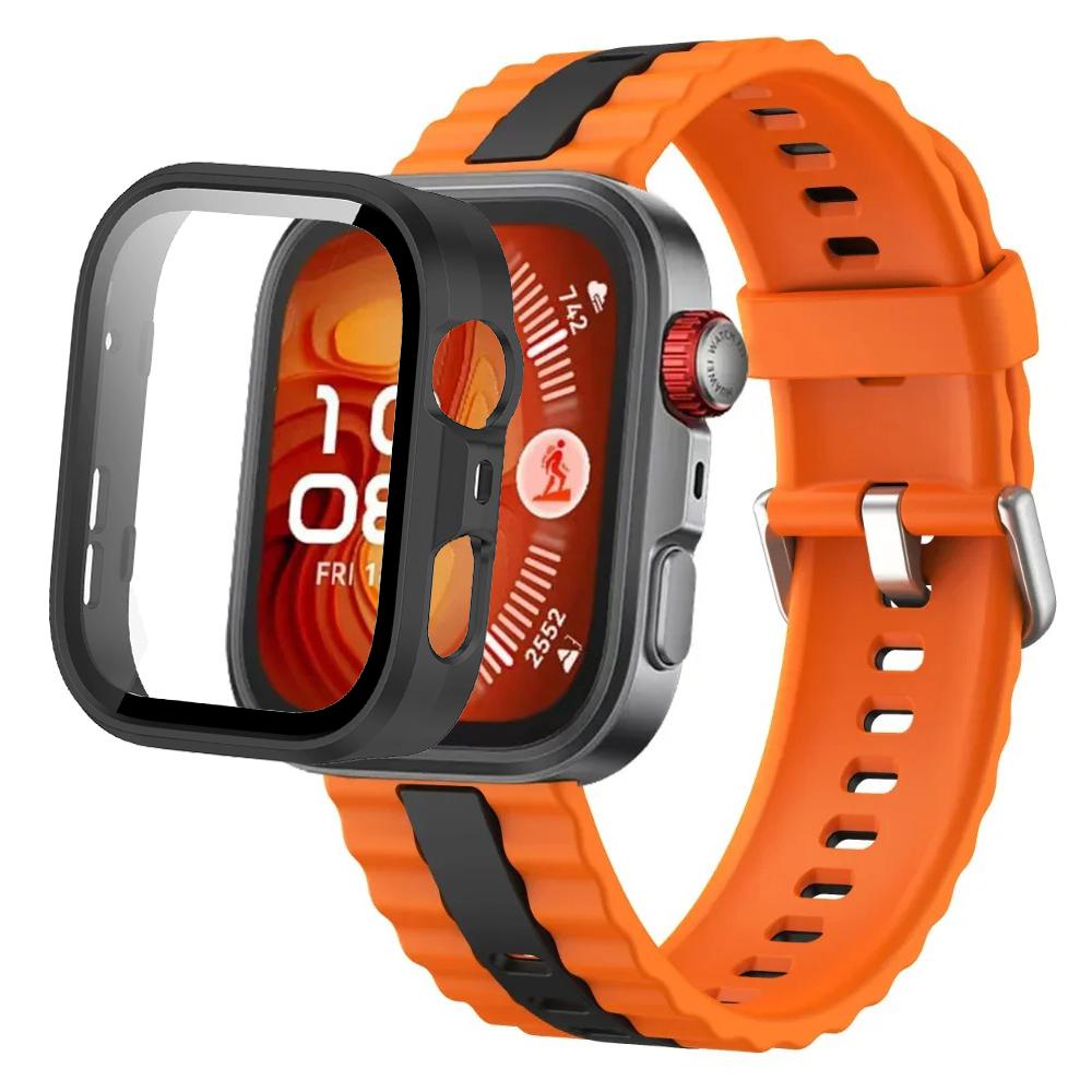 Silikonarmband+PC-Hülle für Huawei Watch Fit 4/Fit 4 Pro Intelligentes Armbandteile für Huawei Watch Fit 3 Uhr Schutzhülle