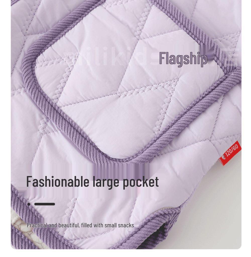 Dziecięca wełniana kurtka zimowa do mundurka szkolnego: Ciepła, gruba warstwa wewnętrzna z watoliny bawełnianej dla dziewczynek ze szkoły podstawowej