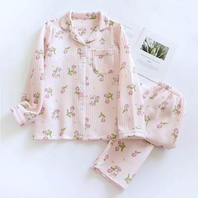 Autumn/Winter New Women's Pajamas Two Piece Set Made of Pure Cotton Thickened Warm Long Sleeve Home Furnishing Set
