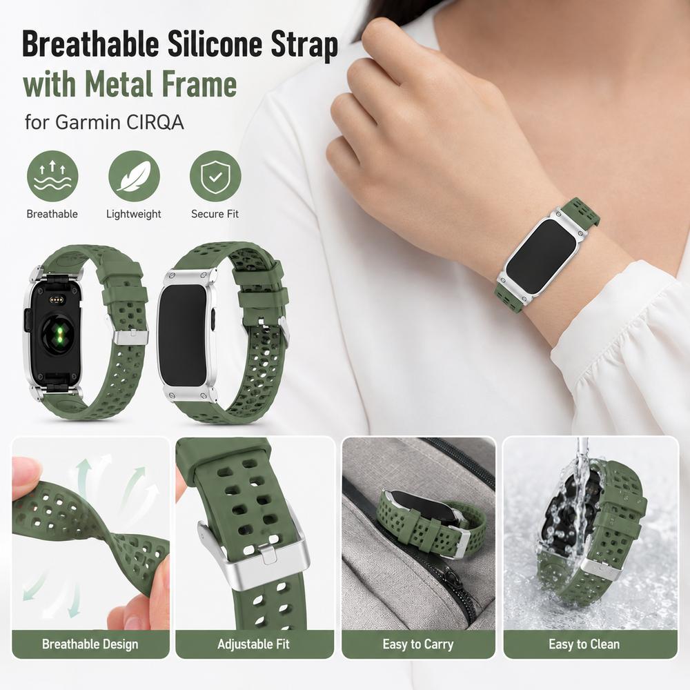 Replacement Silicone Strap Breathable Wristband for Garmin CIRQA Smart Band Accessories