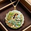 Painted Alloy Enamel Pendant Artistic Chinese Style Skin-friendly Jewelry for Women Traditional Costume Matching Accessory