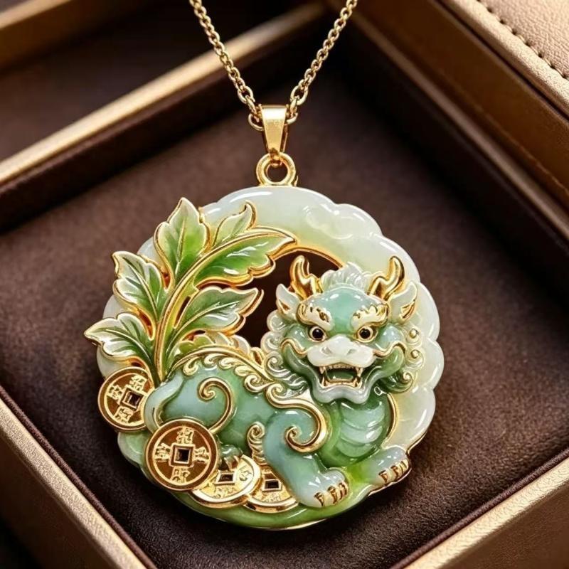 Painted Alloy Enamel Pendant Artistic Chinese Style Skin-friendly Jewelry for Women Traditional Costume Matching Accessory