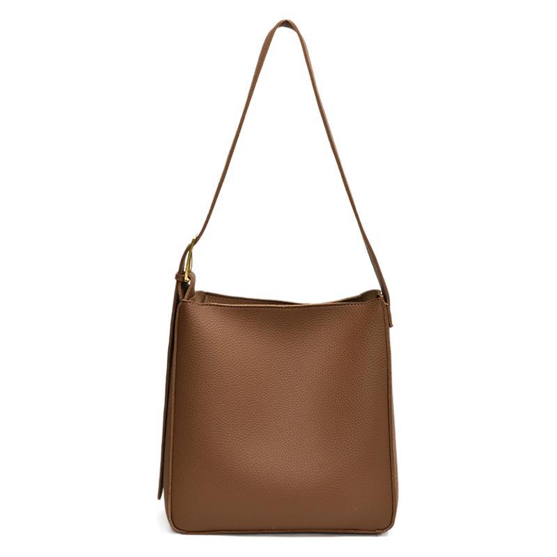 2025 Autumn Fashion Shoulder Bucket Bag Simple Retro Large-capacity Bag Women's New Popular Casual Messenger Bag