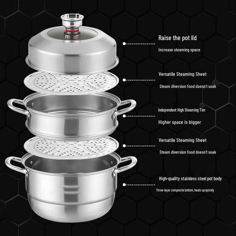 Jingxin 304 Stainless Steel Multi-Layer Steamer Pot