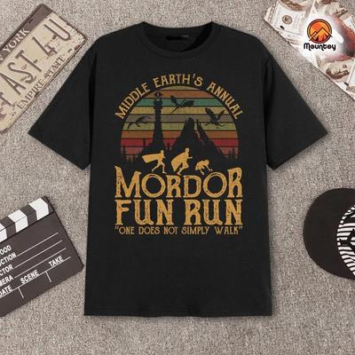 Middle Earths Annual Mordor Fun Run One Does Not Simply Walk Shirt, LOTR Shirt