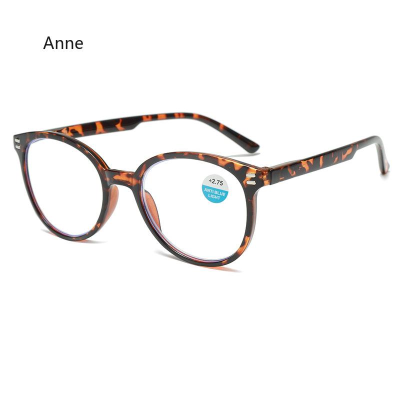 Trendy Clear Lens Round Frame Far Sight Glasses Mirad Color Reading Glasses Anti Blue Light High-definition Presbyopia Glasses