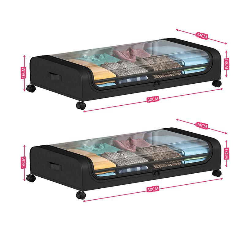 Under Bed Storage Organizer - Underbed Bins With Wheels And Lid For Clothes Bedding Shoes Blankets Books Toys Home Organization
