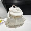 Niche Pleated Puff Feeling Backpack 2025 New Female College Student Schoolbag Niche Design Travel Backpack