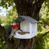 Wasserdichtes Wandhängendes Vogelhaus Futterhaus Form Regensicher Wildvogel Futterhaus Große Kapazität Kunststoff Vogelhaus Fenster